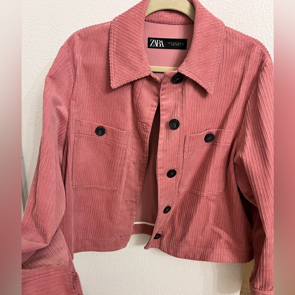 Zara Rose Pink Corduroy Button Front Jacket! Never worn! 🌸